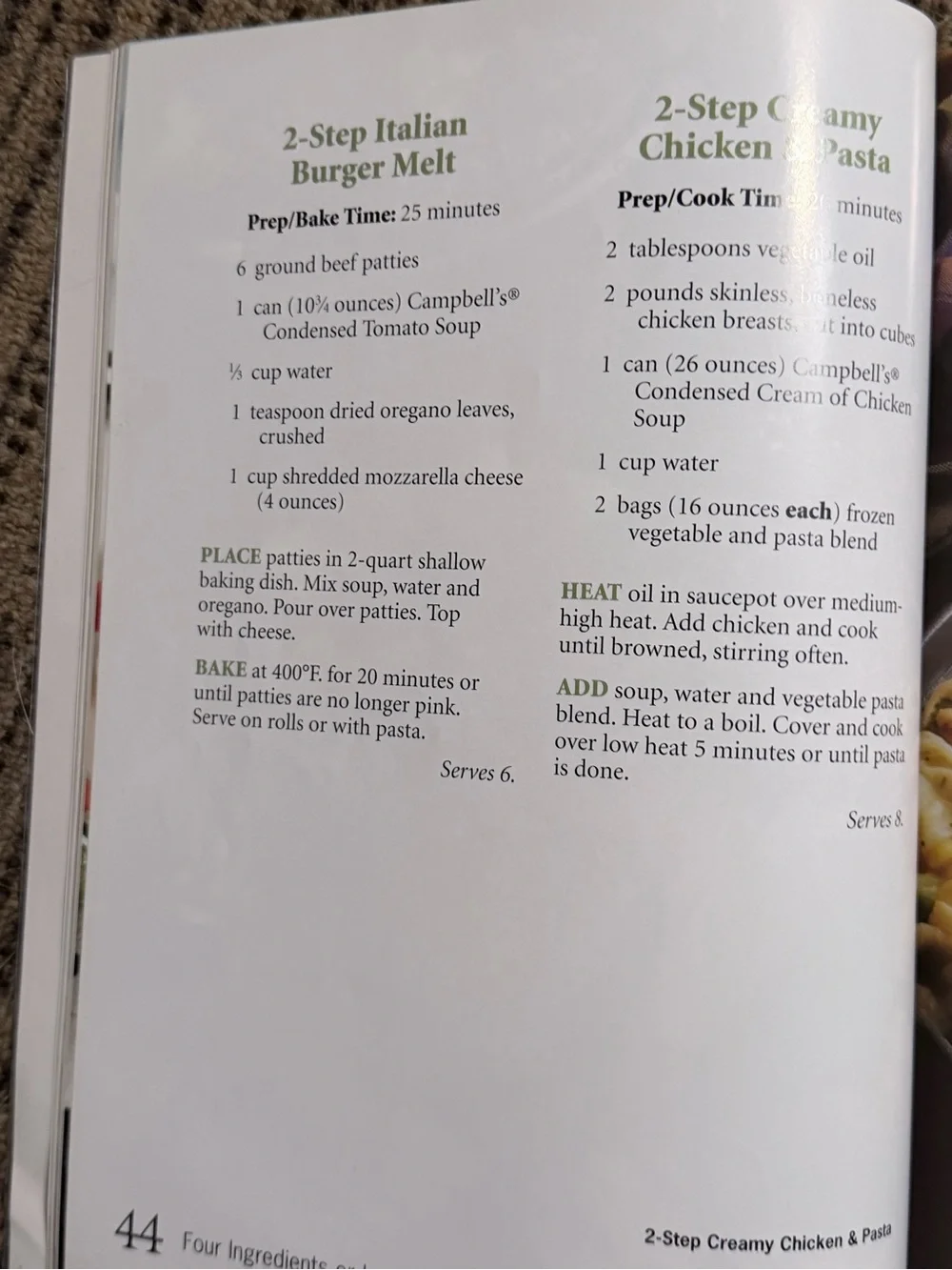 4 Ingredients or Less Cookbook Campbell - Teal Cover